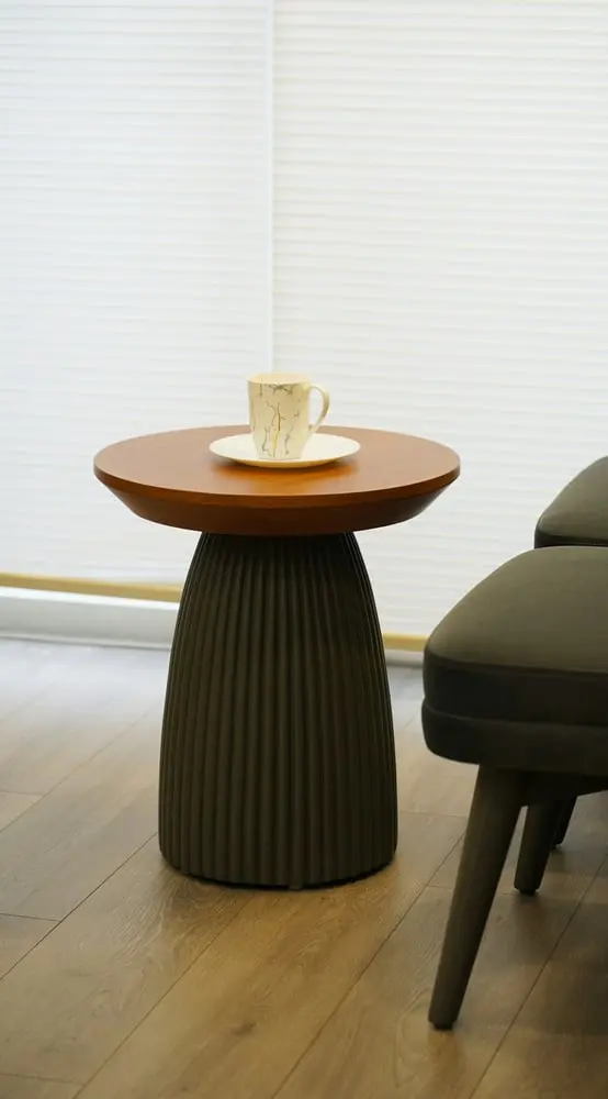 a chair and a table in a room