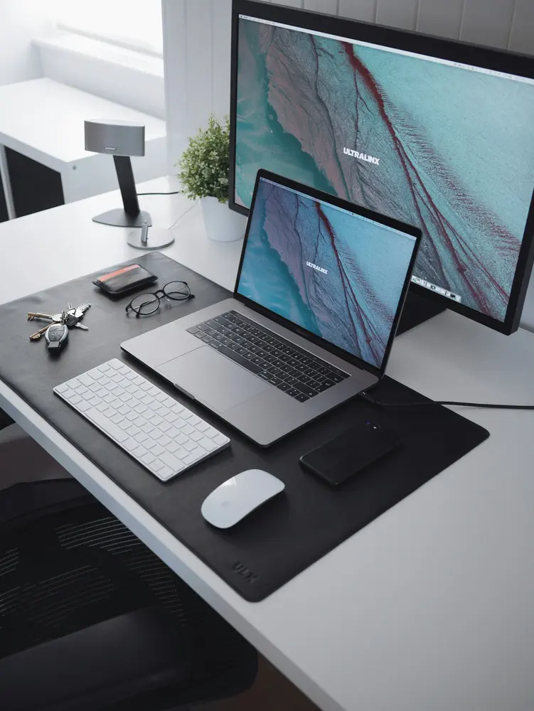 macbook on desk